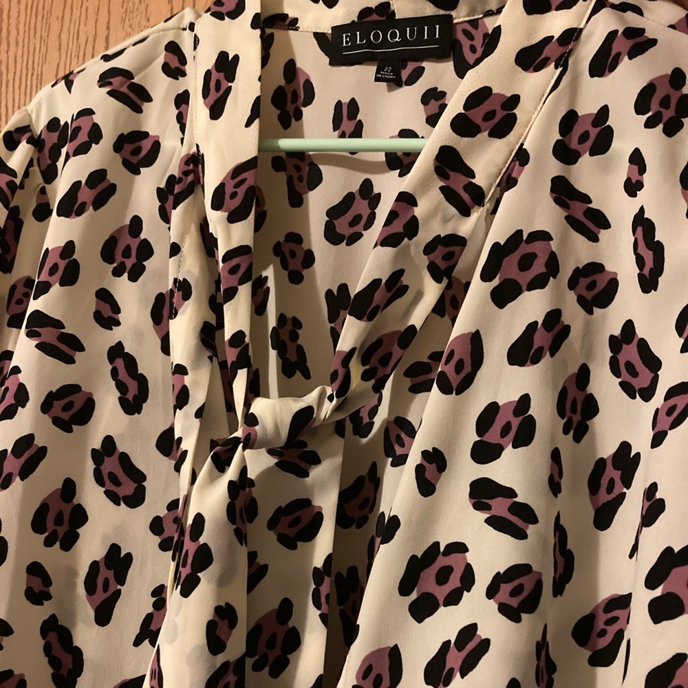 Eloquii Tie Neck Blouse